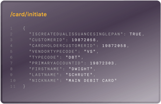 /card/initiate console sample